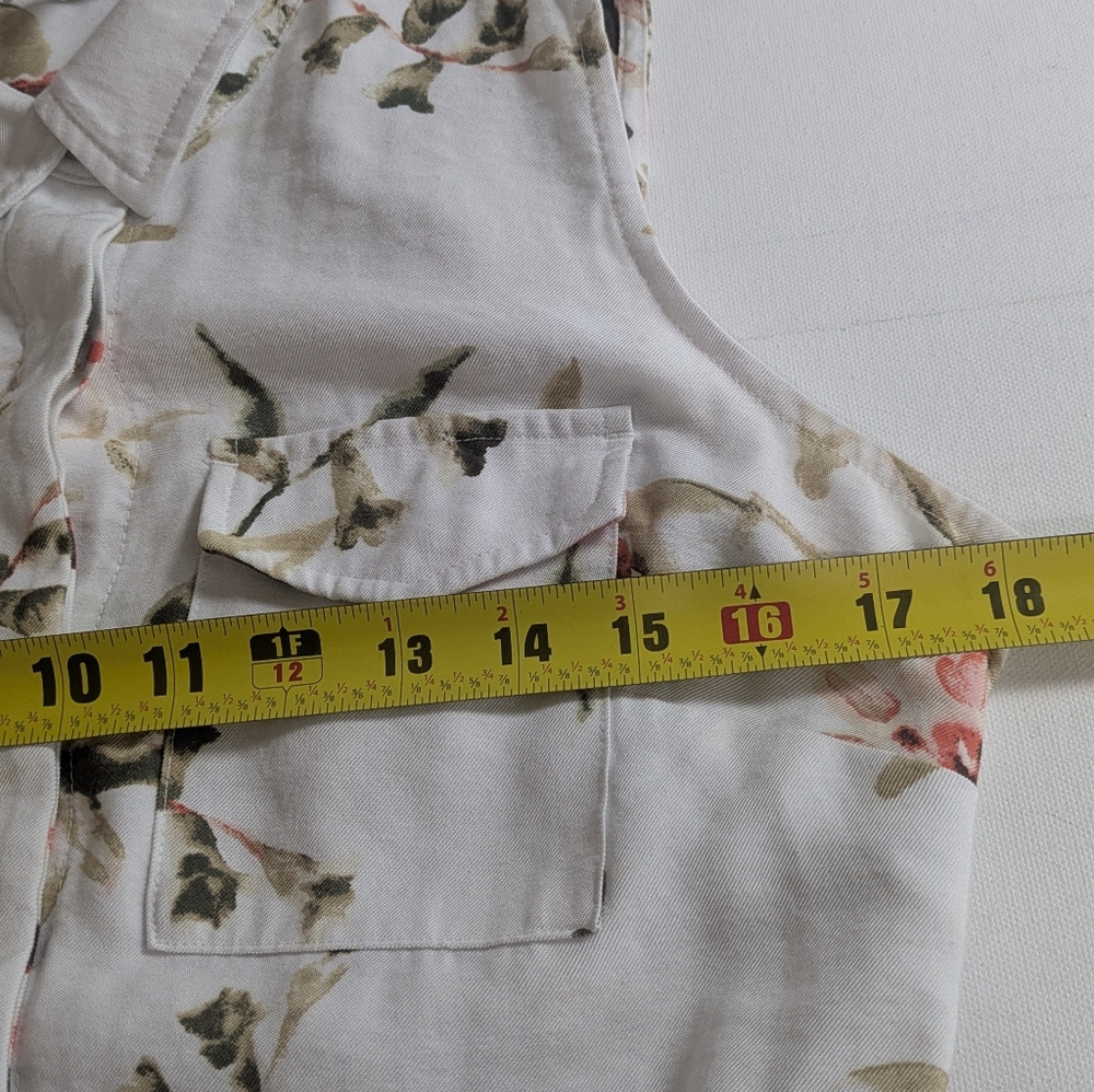 White House Black Market Floral Sleeveless Button Front Dress Size 4 White - Picture 11 of 13